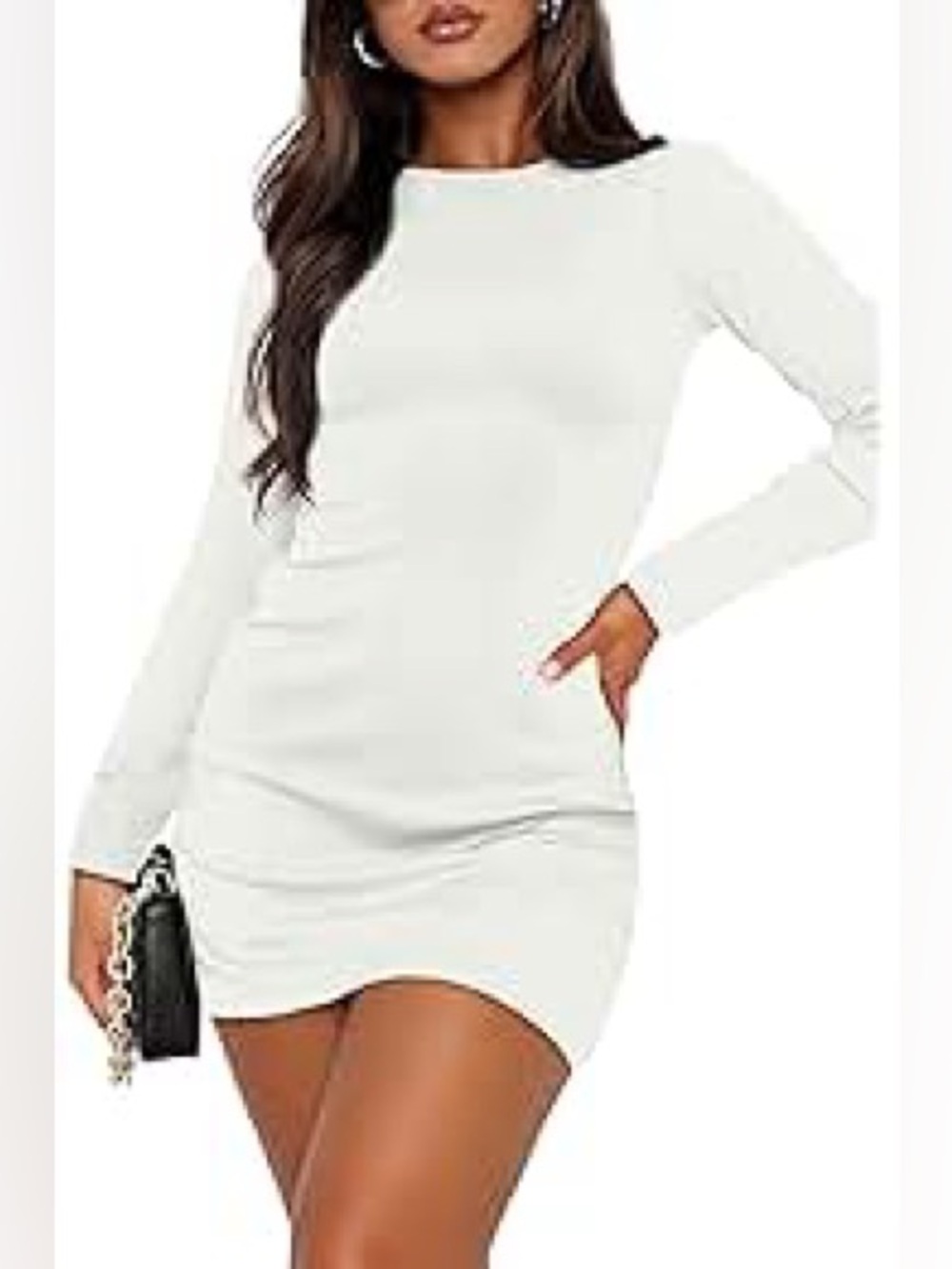 👗 IVORY LONG SLEEVE GLITTER DRESS 👗
